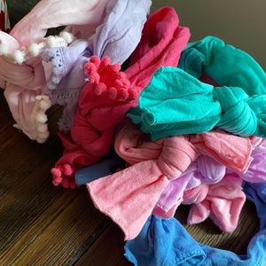 Lot of 8 baby bling stretch headbands bows cute